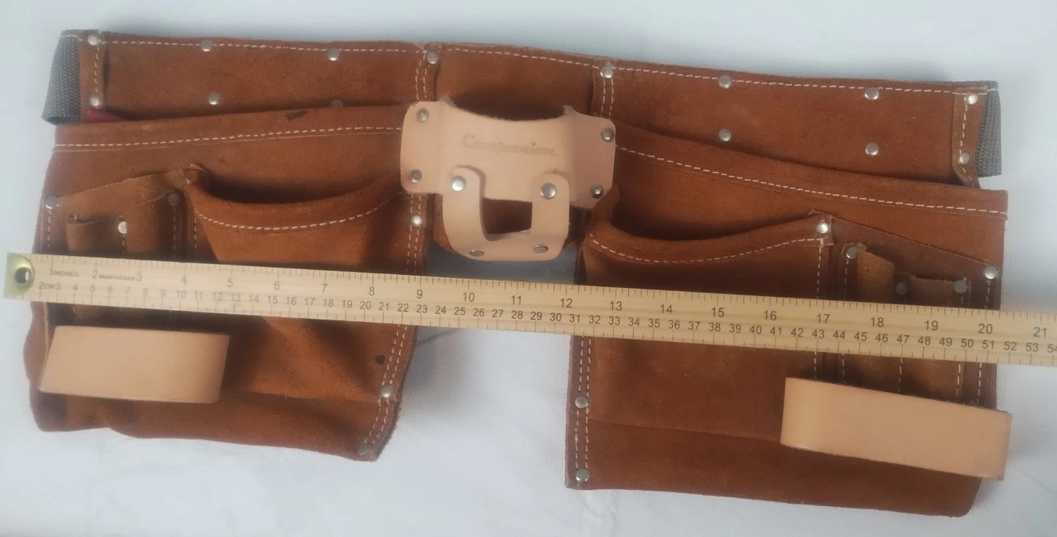 Companion Leather Belt Brown Multi Tool Belt Construction Handyman Adjustable