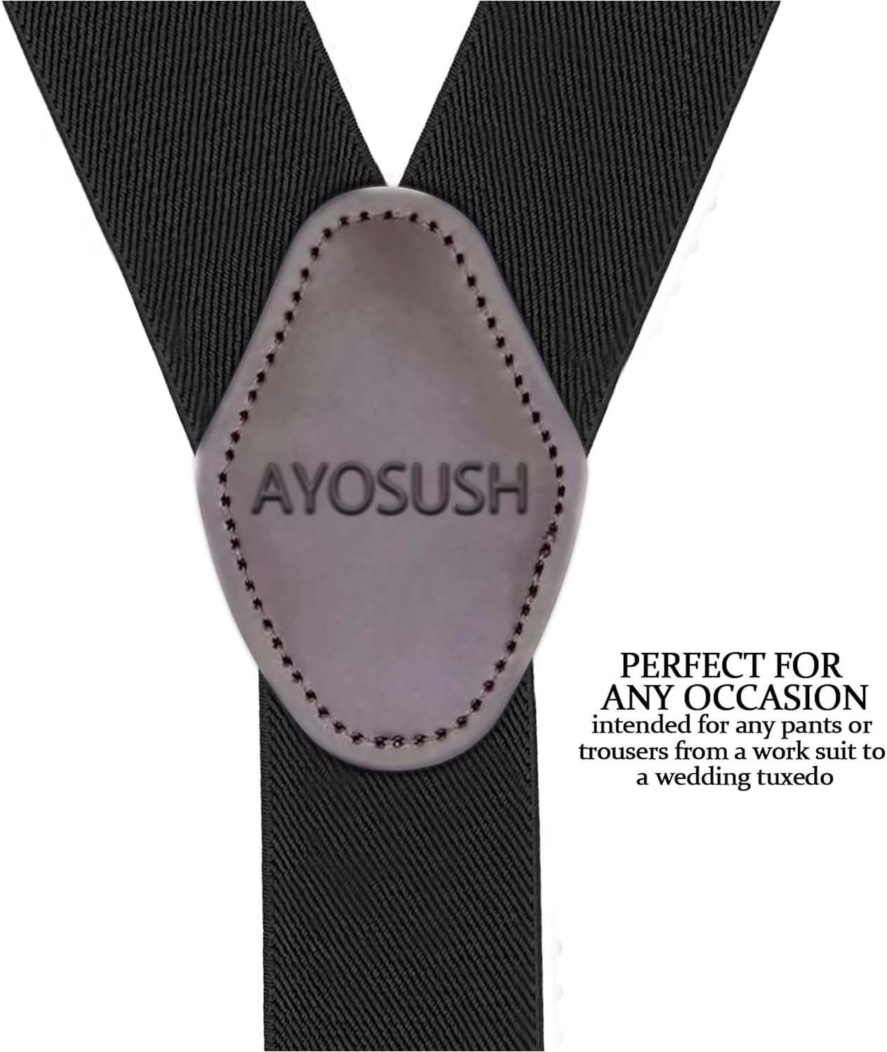 AYOSUSH Retro Y Suspenders for Men Heavy Duty Big and Tall One Size, Black 1