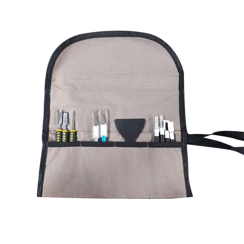 Portable Roll Tool Bag Foldable Roll Small Tool Pouch Multiple Pockets A2C4
