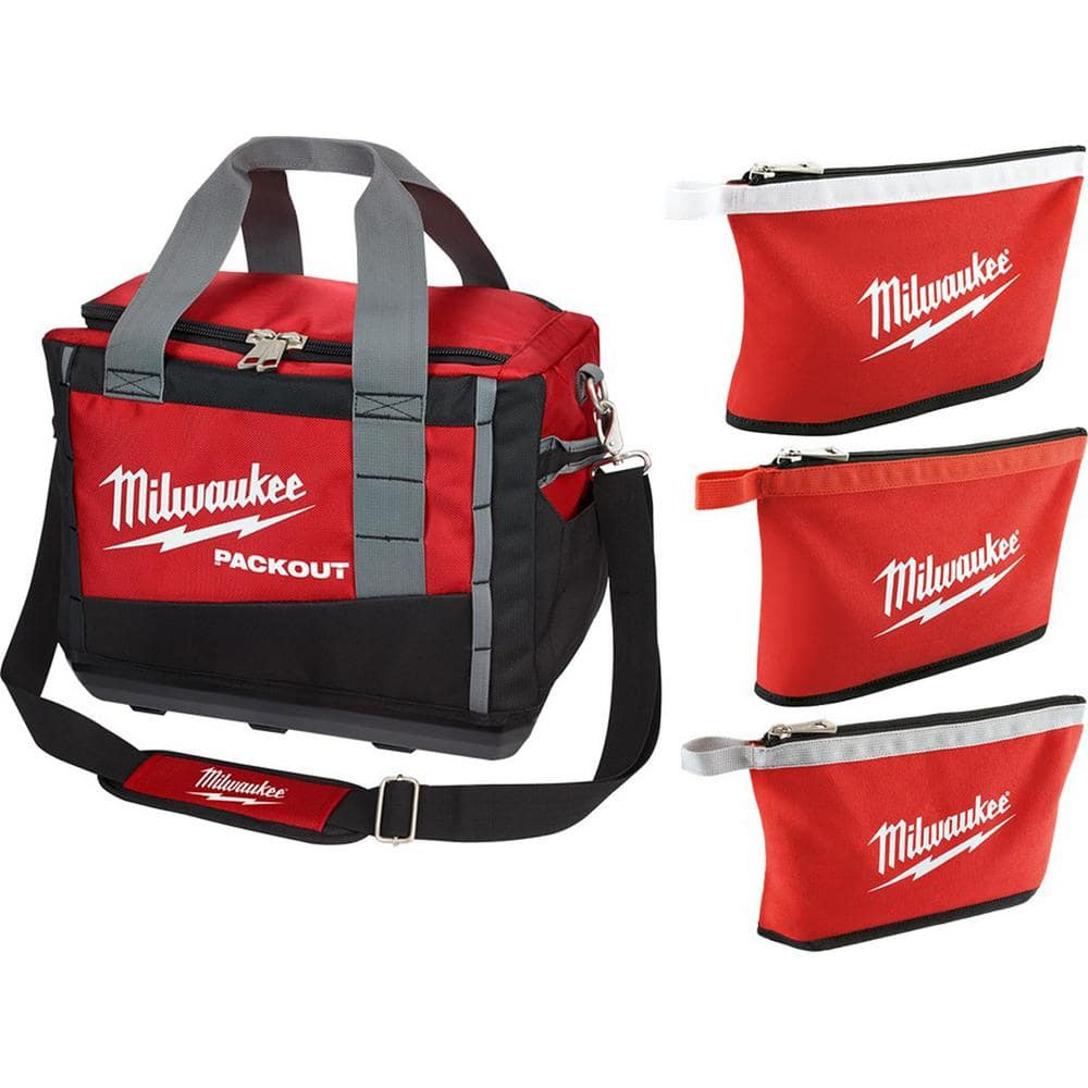 15 In. PACKOUT Tool Bag/Tote with Zipper Tool Bags in Multi-Color (3-Pack)