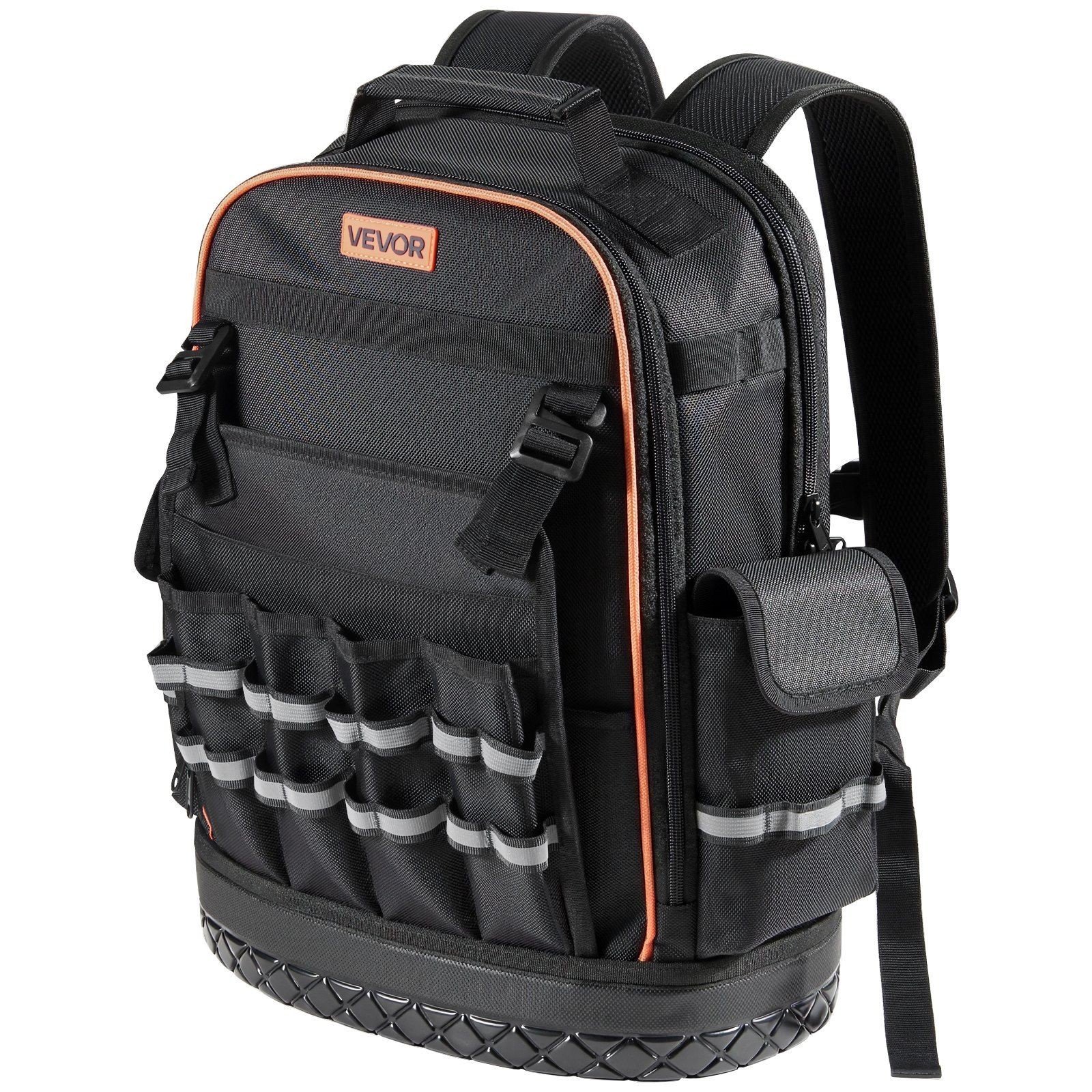 Jobsite Tool Backpack 64 Pockets Heavy Duty Tear-Resistant for Electrician Work