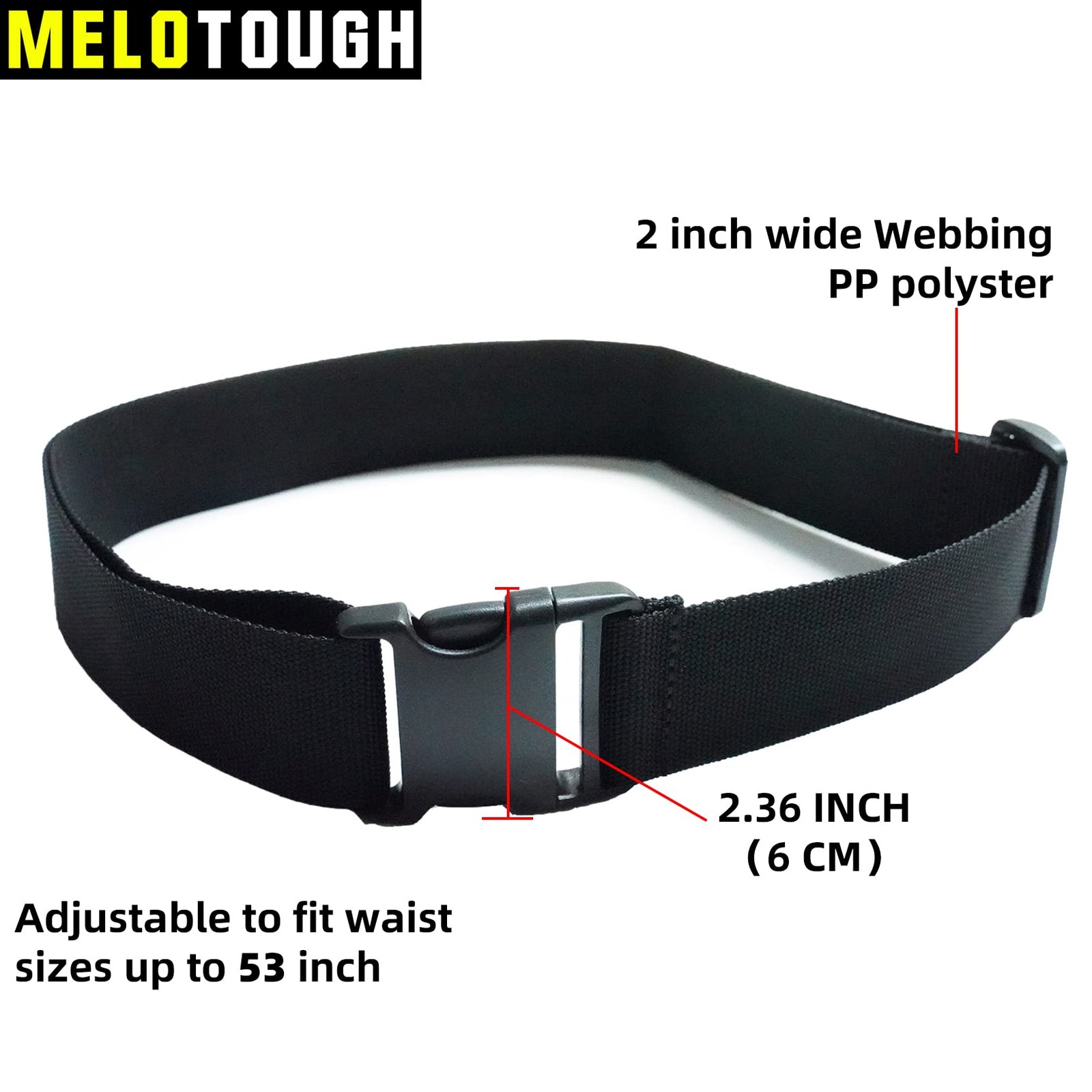 Tool Hebilla De Cinturon De Trabajo Web Cinturon Ancho De 2″ Negro Estilo Si…