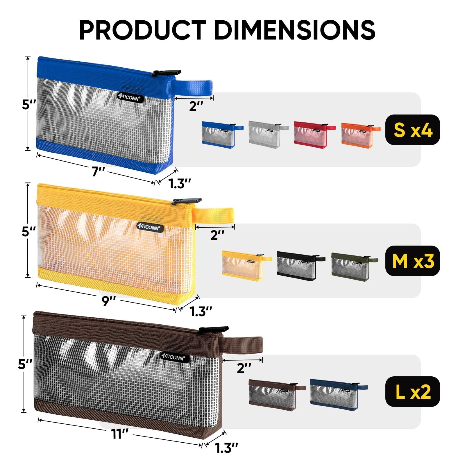 Small Tool Pouch Set, 1680D Oxford Zipper Utility Bags for Tool Organization (9P
