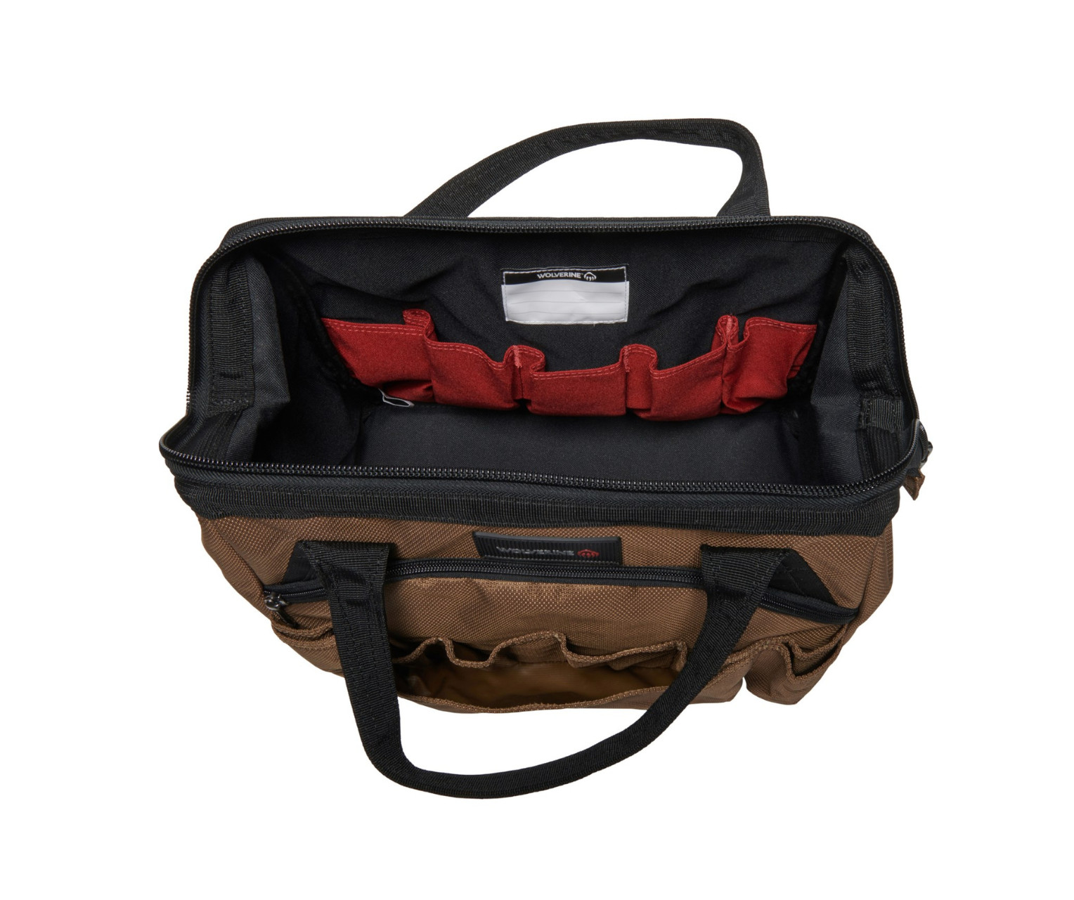 Wolverine 29-Pocket Tool Bag 15in Chestnut Heavy Duty Canvas Organizer