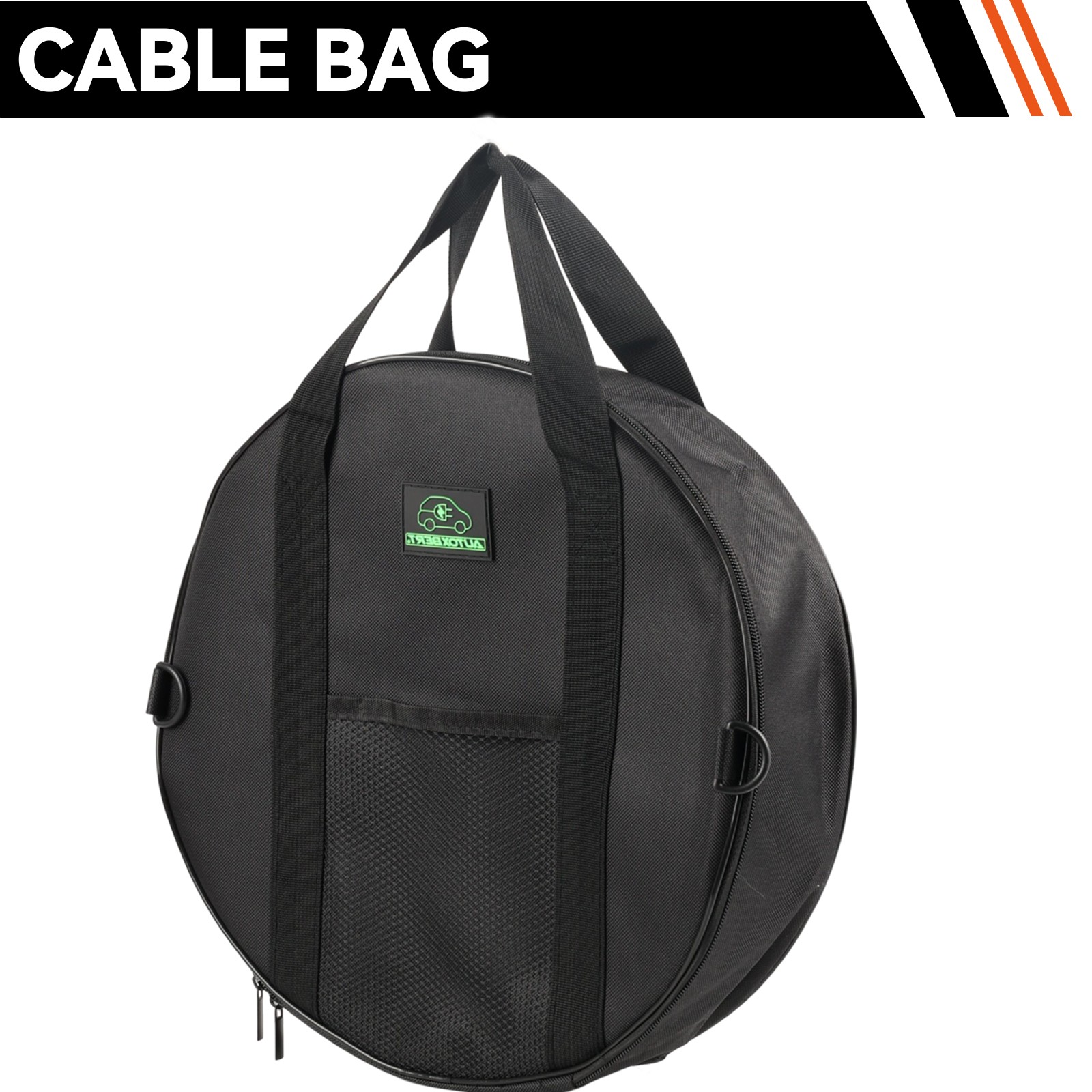 14″ Cable Bag Pocket EV Charger PLUG-IN Storage Car Jumper Power Cord Hose Tool