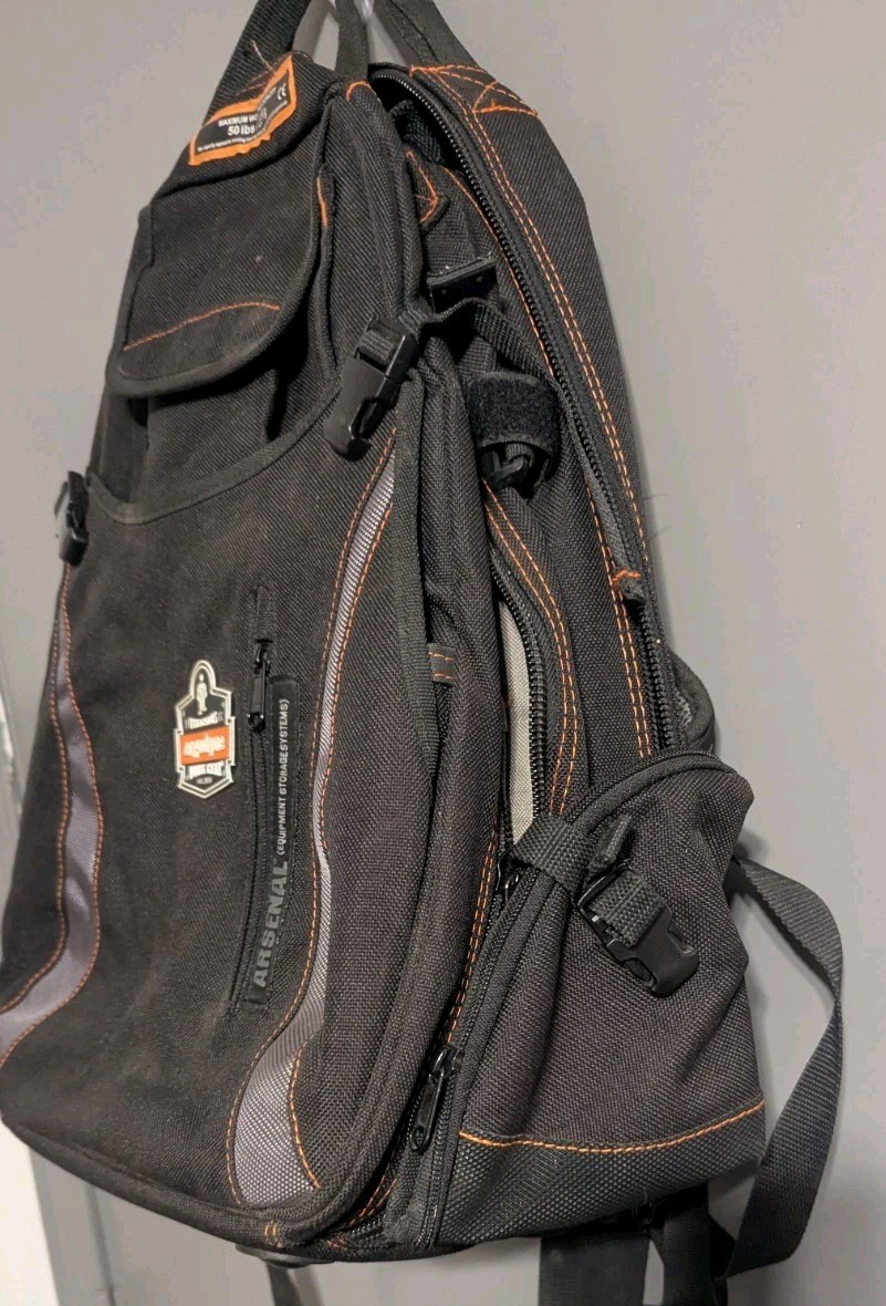 Ergodyne Arsenal 5843 Tool Backpack Dual Compartments Black Regular