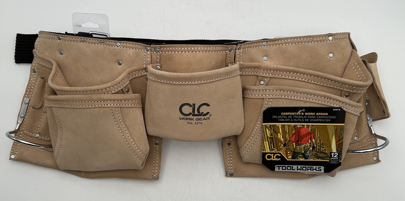 Custom Leathercraft Suede Work Apron 12 Pocket Cream White