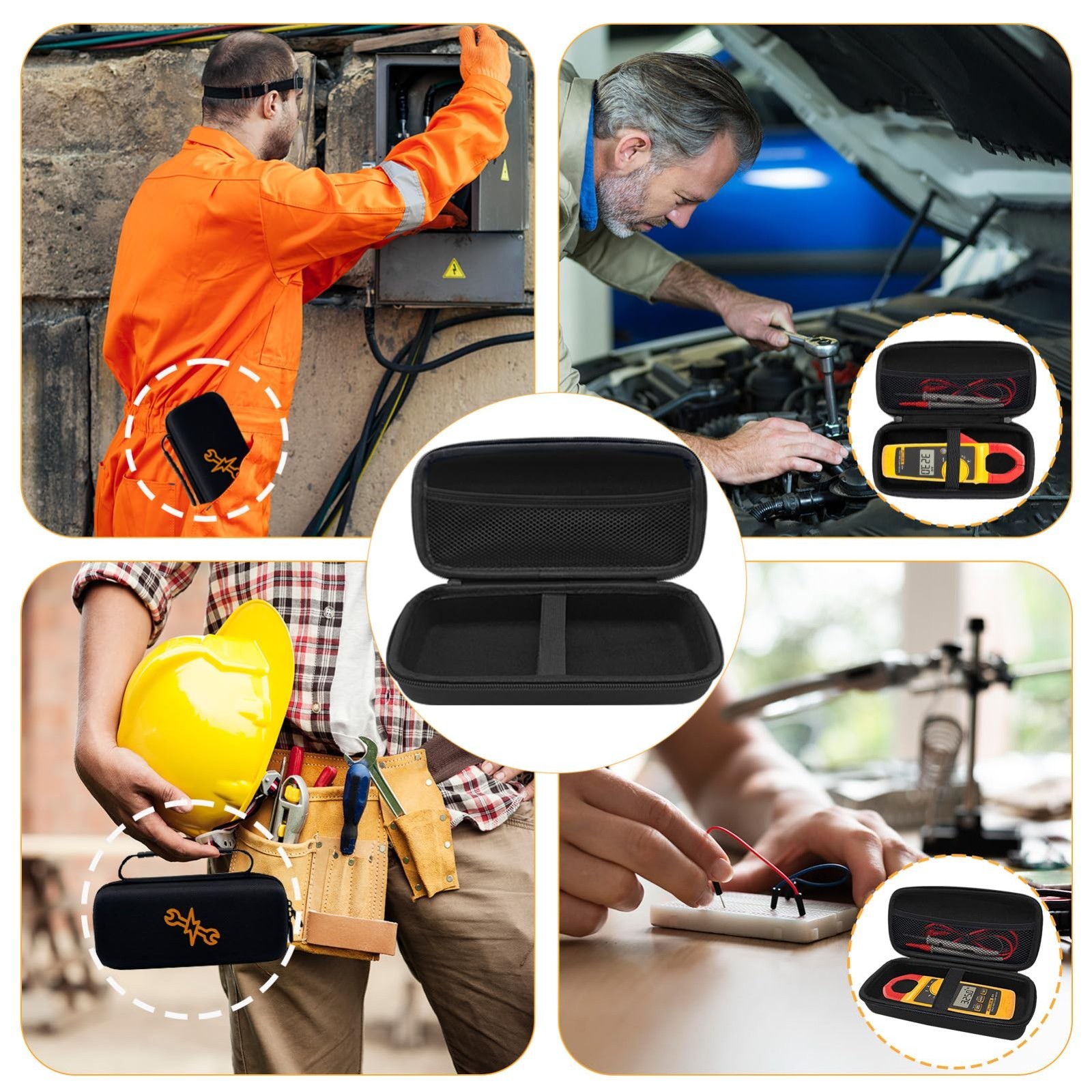 Hard Tool Carrying Case for Fluke Clamp Multimeter 323 324 325 303 305 – Case On
