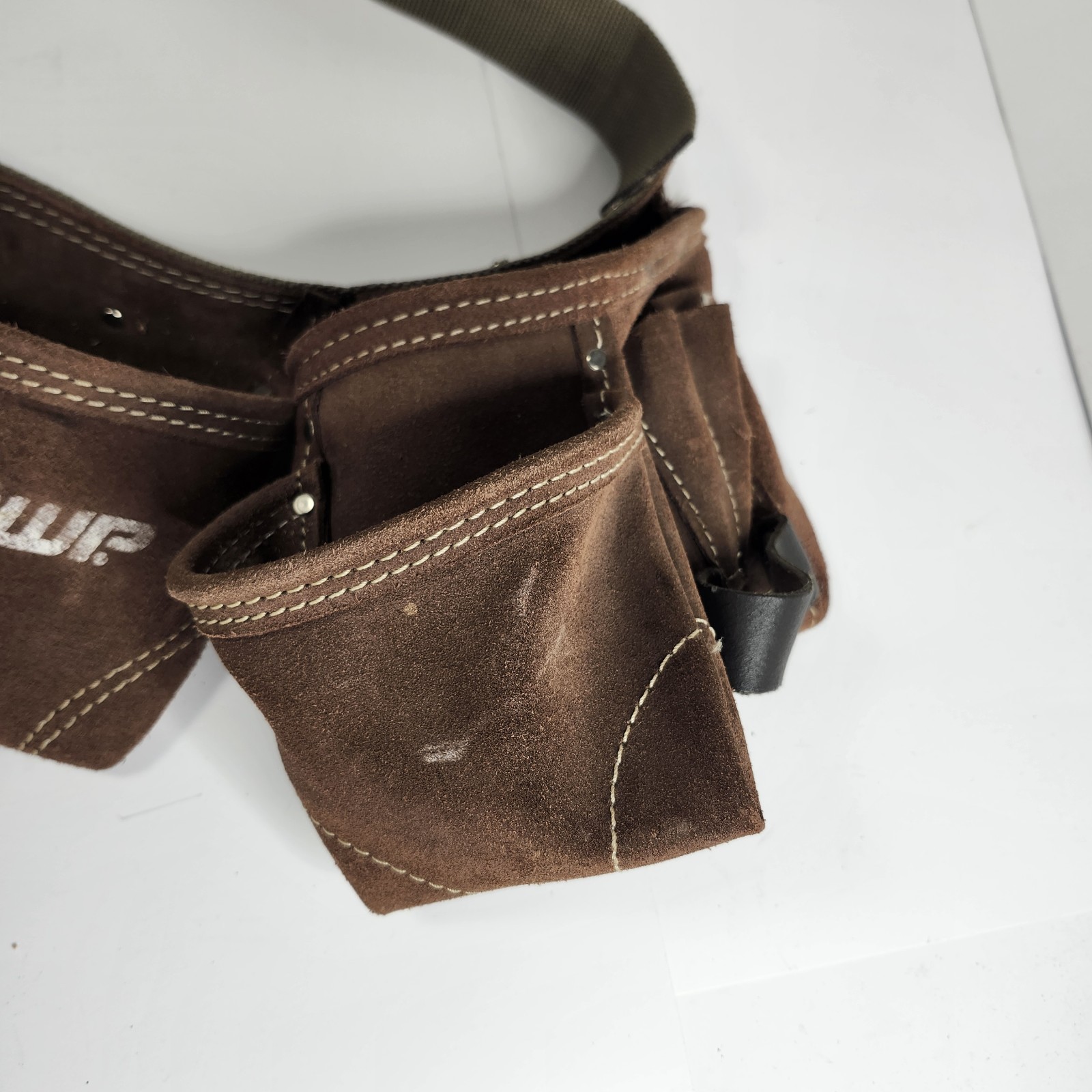 AWP CARPENTERS CONSTRUCTION ADJUSTABLE WAIST TOOL WORK BELT CANVAS/LEATHER