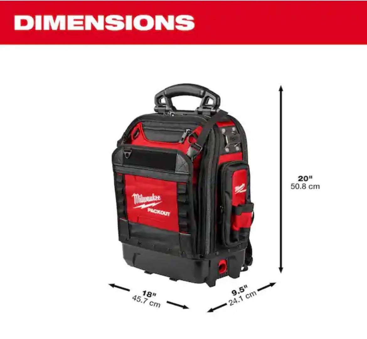 Milwaukee 48-22-8303 PACKOUT Tear Resistant Ballistic Structured Backpack-black