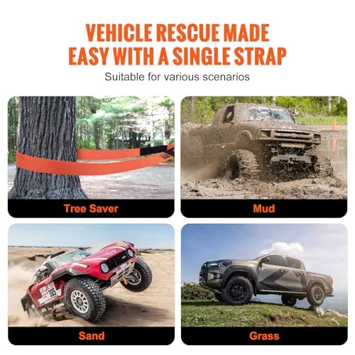 Polyester Heavy Duty Tow Strap Recovery Kit 3″ x 30 ft (MBS-36,000 lbs) Winch