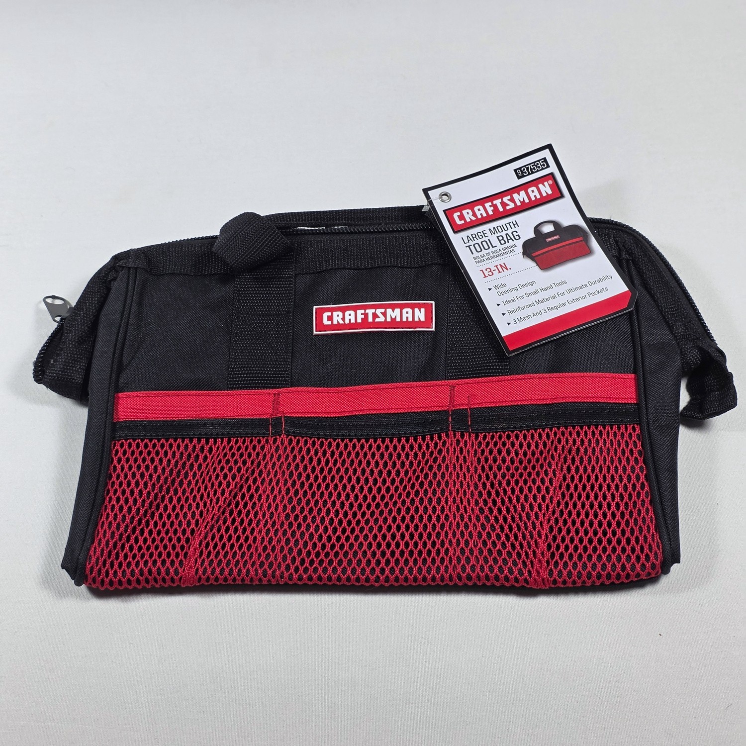 Craftsman 13″ Large Mouth Tool Bag – Black/Red Item 37535 Brand New Old Stock