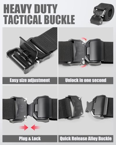 Web Work Tool Belt for Men with Heavy Duty Quick Release Buckle, 2 Inch Wide Adj