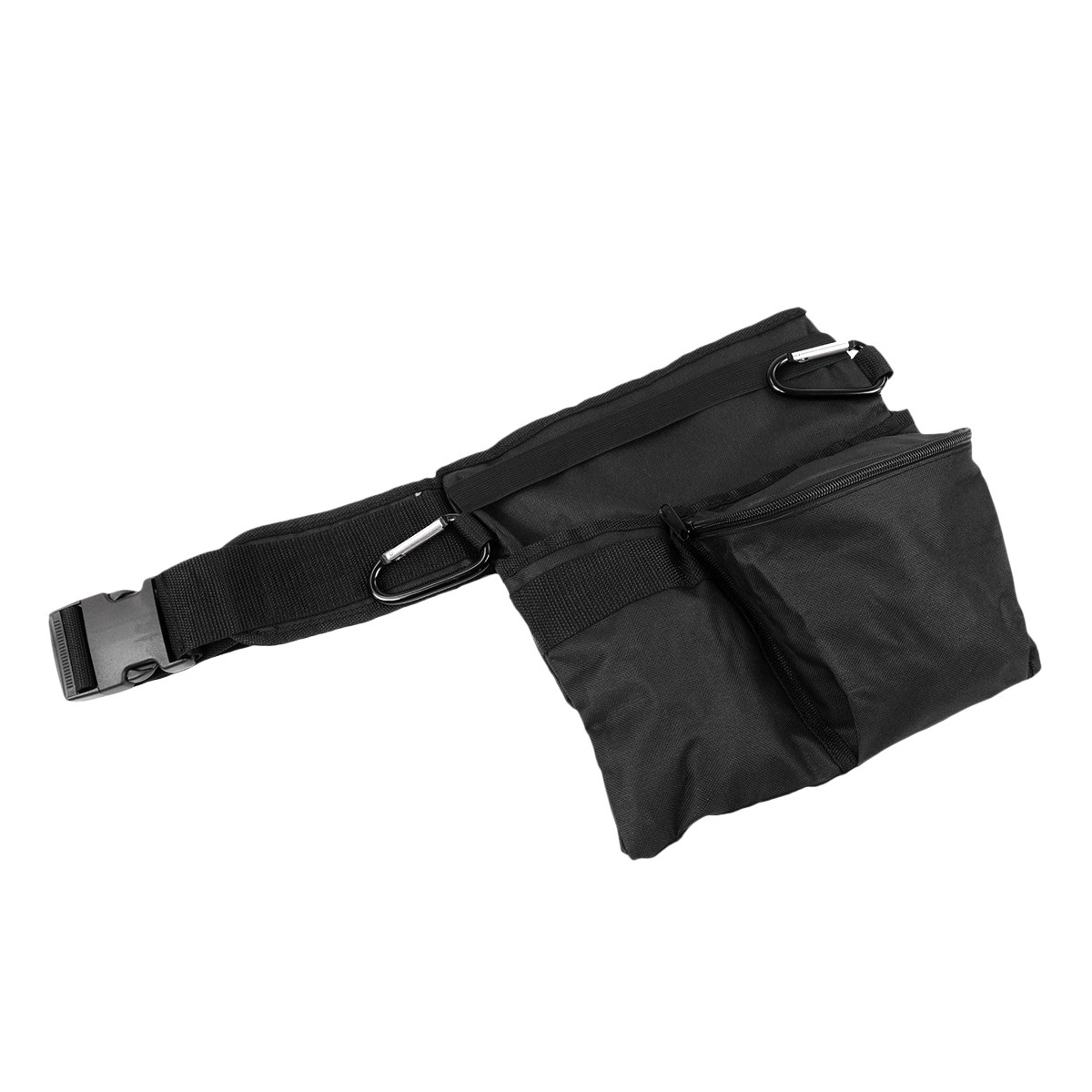 Black 3-Pocket Prospecting Utility Belt & Pouch with 2 Carabiners