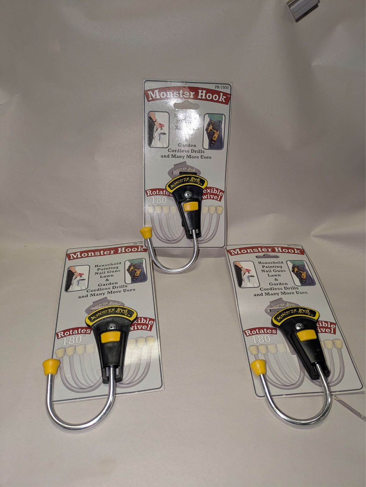 3 Monster Tool Hook Heavy Duty Metal Swiveling Belt Hook