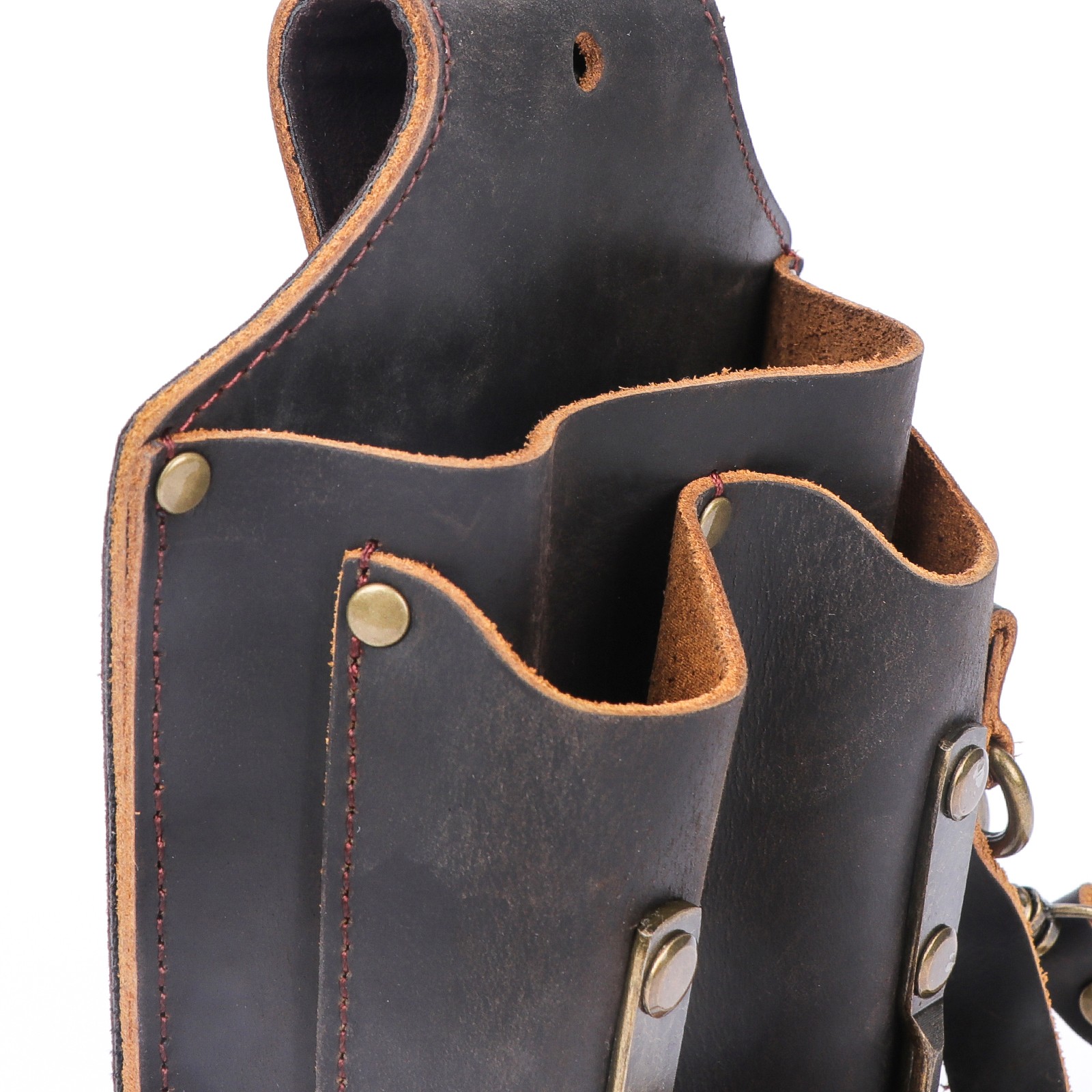 TOURBON Leather Electrician DIY Tool Holder Tunnel Hammer Belt Pouch 5-in-1 Case