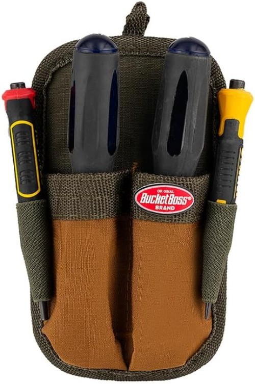 Double-Barrel Tool Pouch in Green – Durable Ripstop Fabric Storage Solution