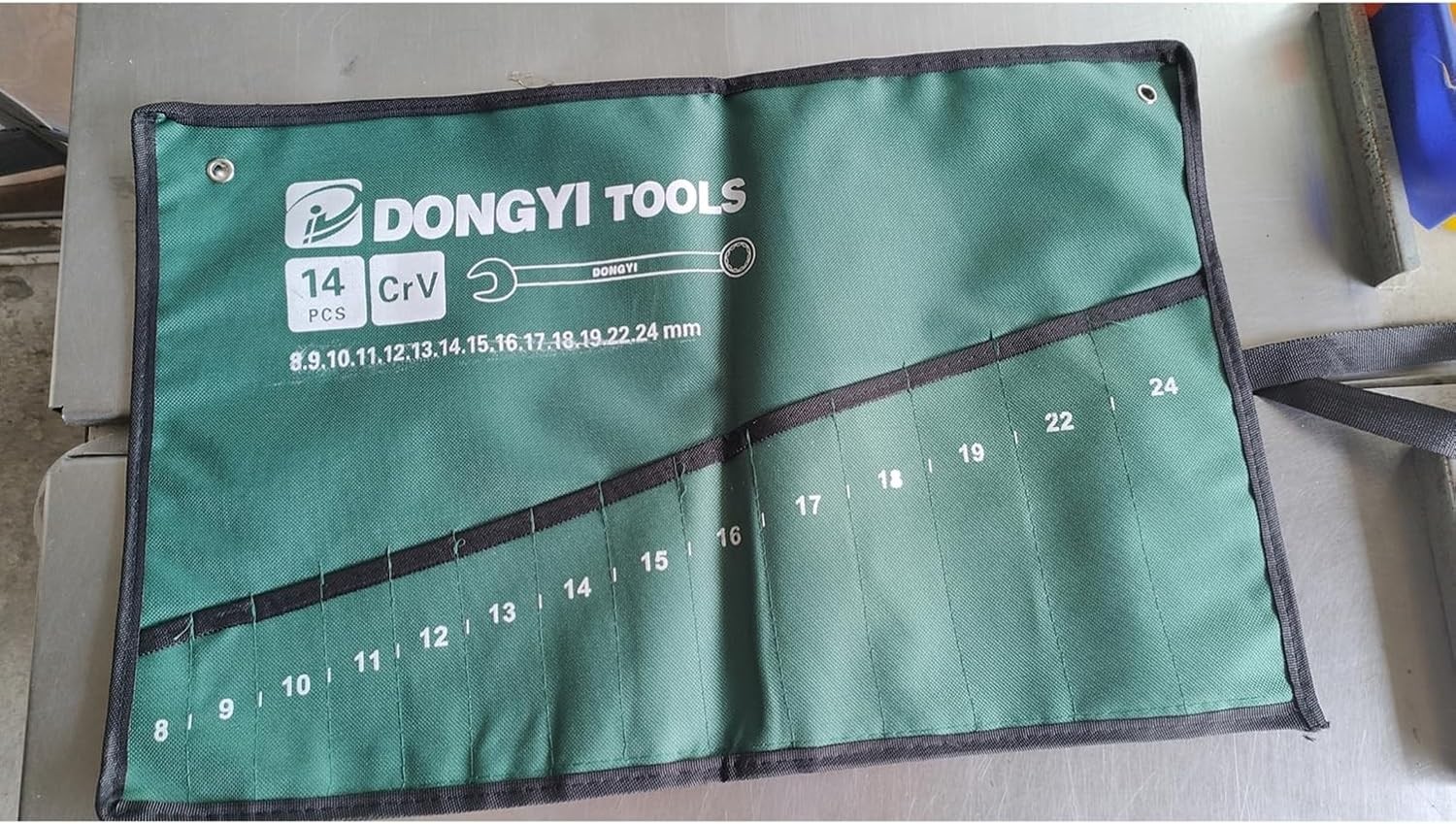 Durable Canvas Wrench Organizer – Pack of 2 Rolling Pouches for Metric Wrenches