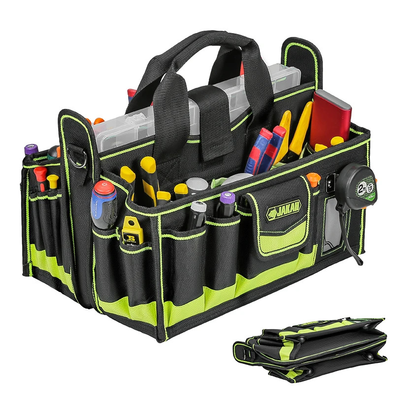 80-Pocket Tool Tote Bag – Electrician & HVAC Organizer Tool Caddy