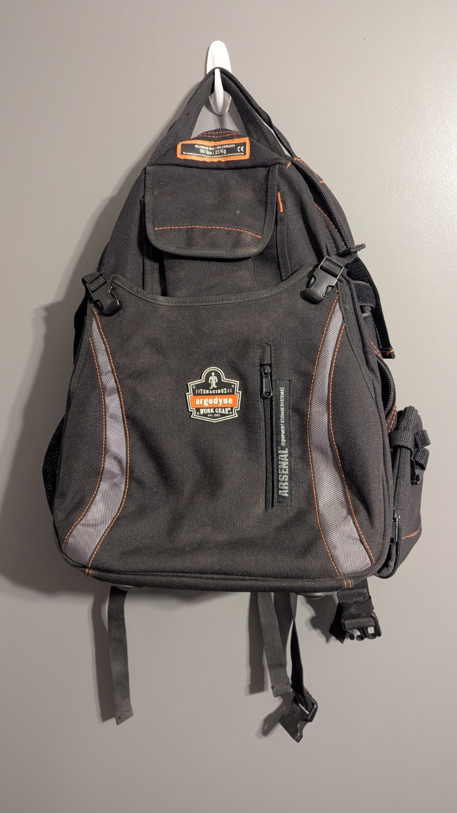 Ergodyne Arsenal 5843 Tool Backpack Dual Compartments Black Regular