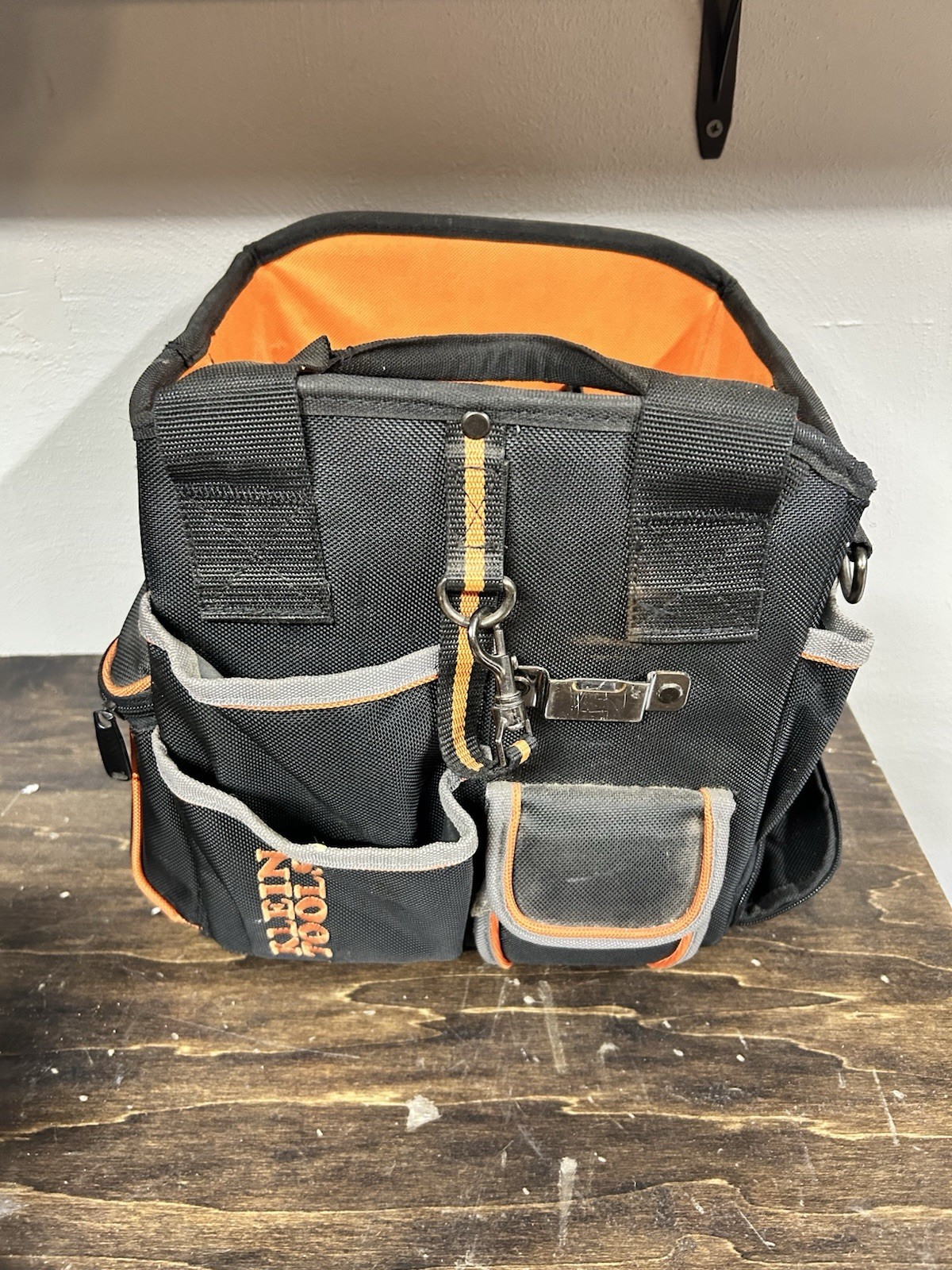 Klein Tools Nylon Tool Bag w/ Organizer Pockets, Black/Orange