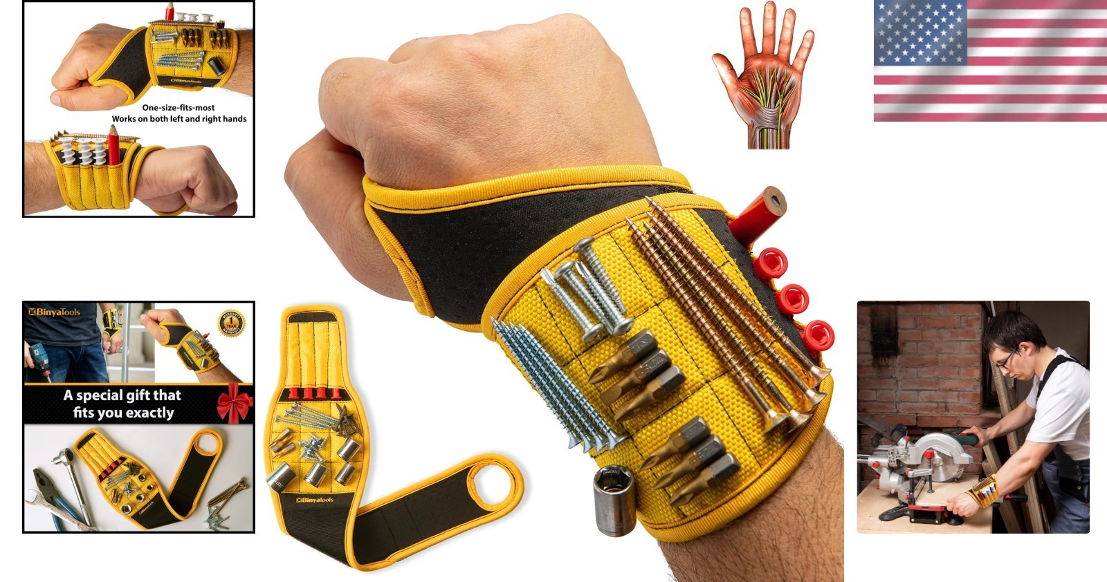 Breathable Neoprene Magnetic Wrist Tool Holder – Lightweight and Comfortable