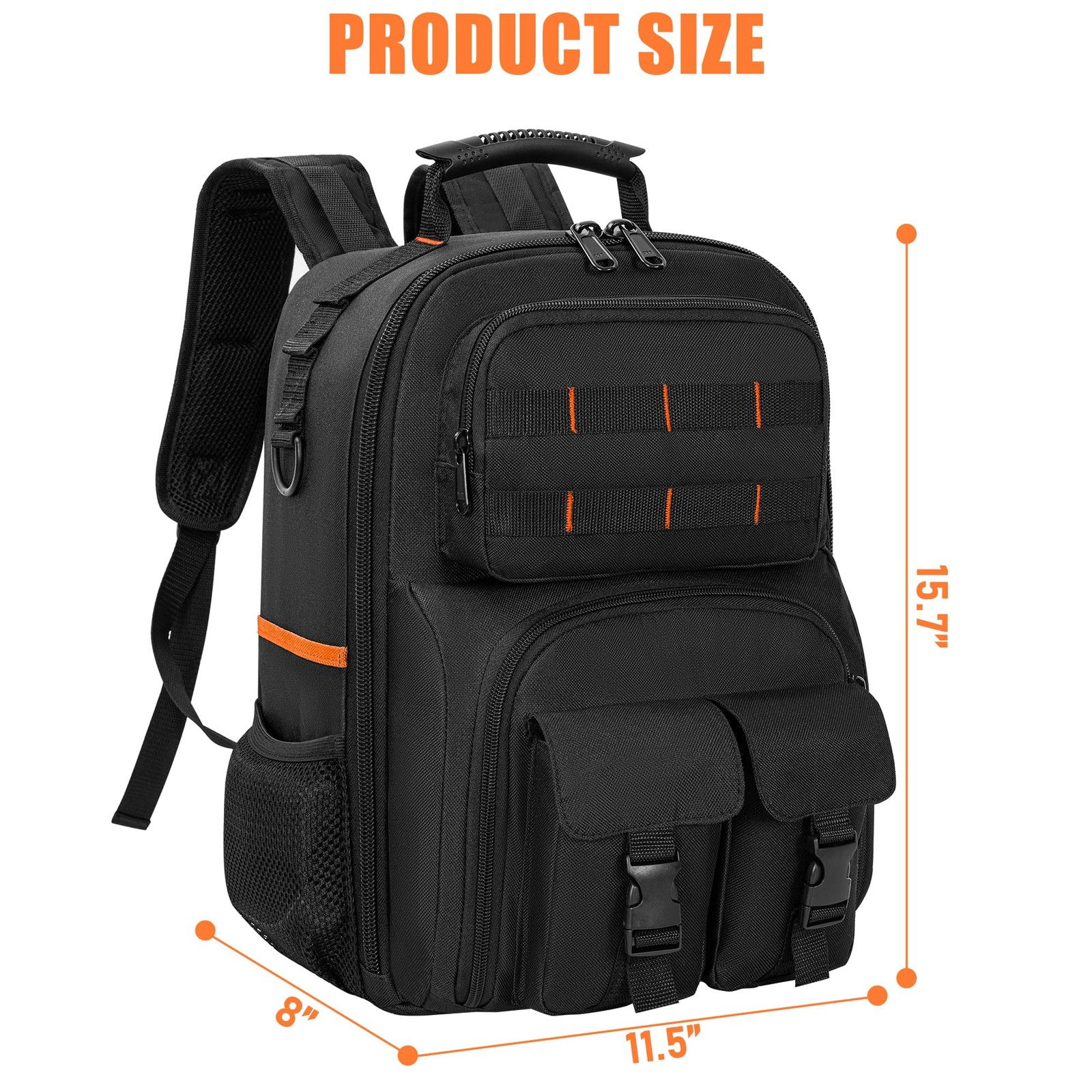 Tool Backpack, Heavy Duty Tool Bag with Padded Shoulder and Removable Tool Or…