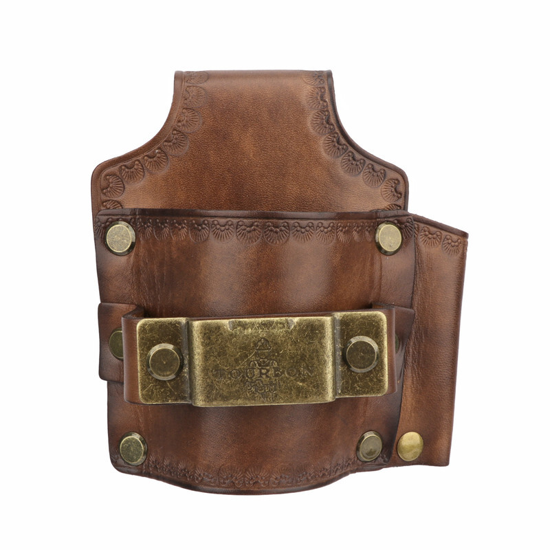 TOURBON Genuine Leather Tools Belt Pouch Hammer Holster Tape Measure EDC Holder