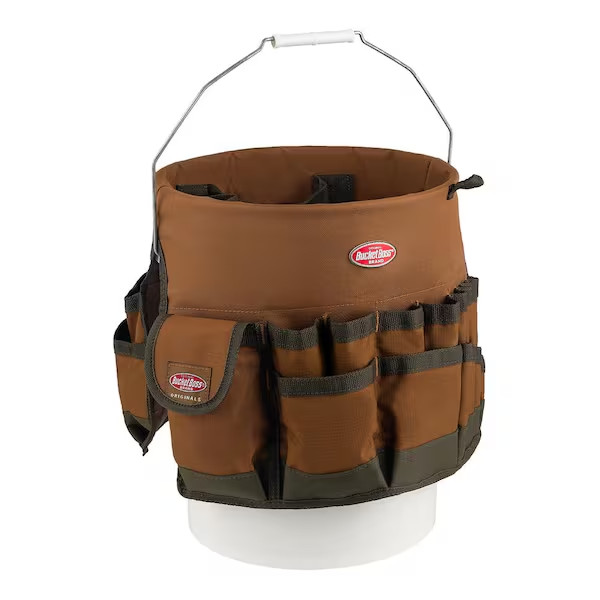 Bucketeer 5 Gal. Bucket Tool Organizer in Brown, 600D poly fabric