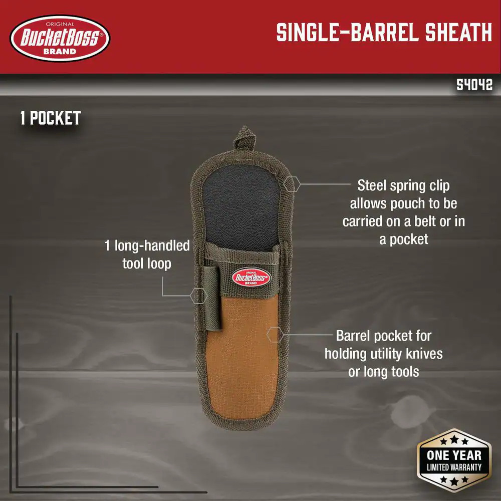 3.75 In. 1-Pocket Single Barrel Tool Belt Sheath Holster Tool Holder