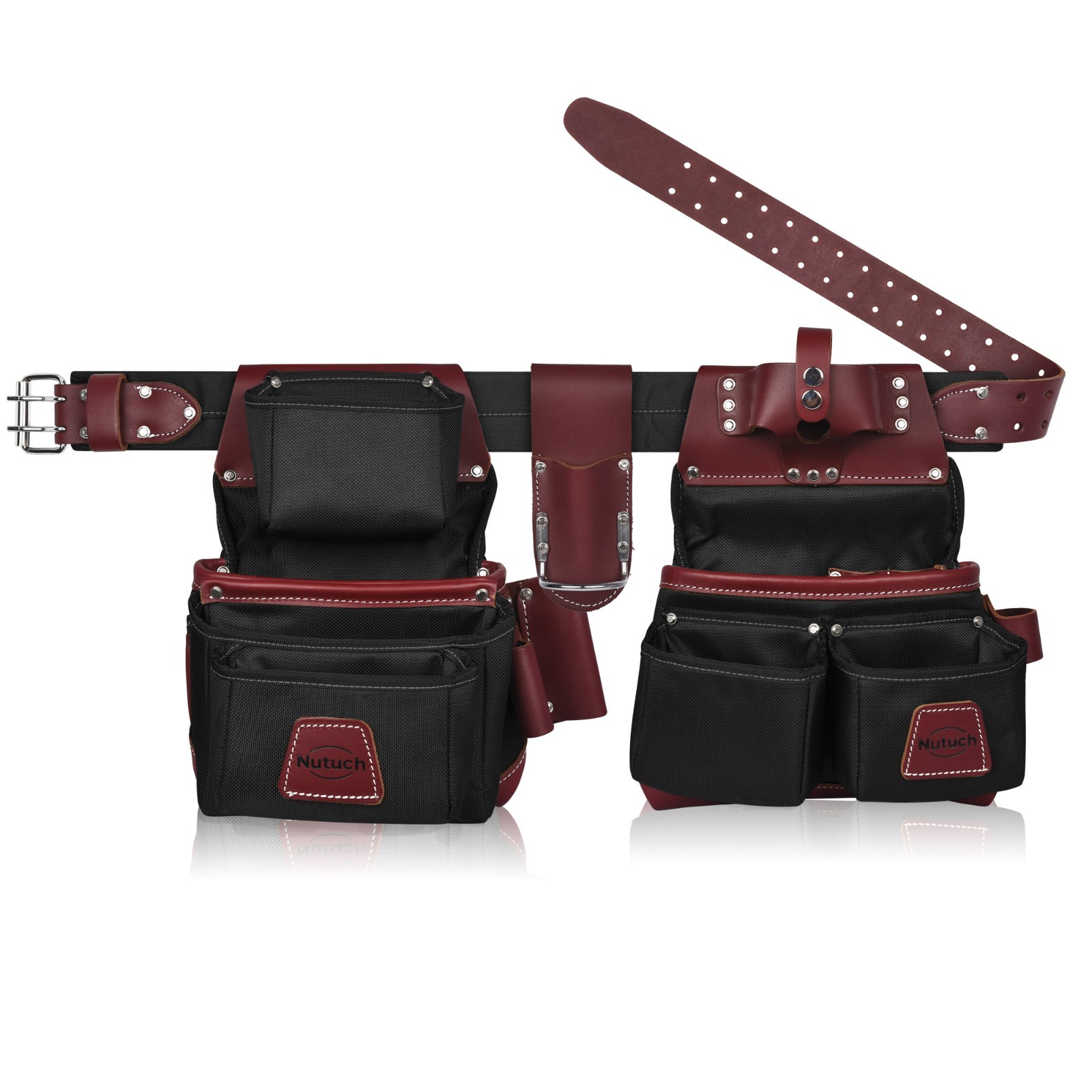 NUTUCH Nylon and Leather Tool Belt with Suspender | Electrician Tool Belts
