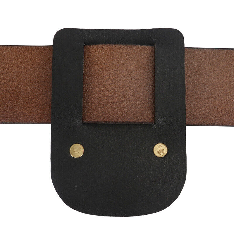TOURBON Leather Tape Measure Holster Tool Holder Metal Clip for 2″ Belt in Black