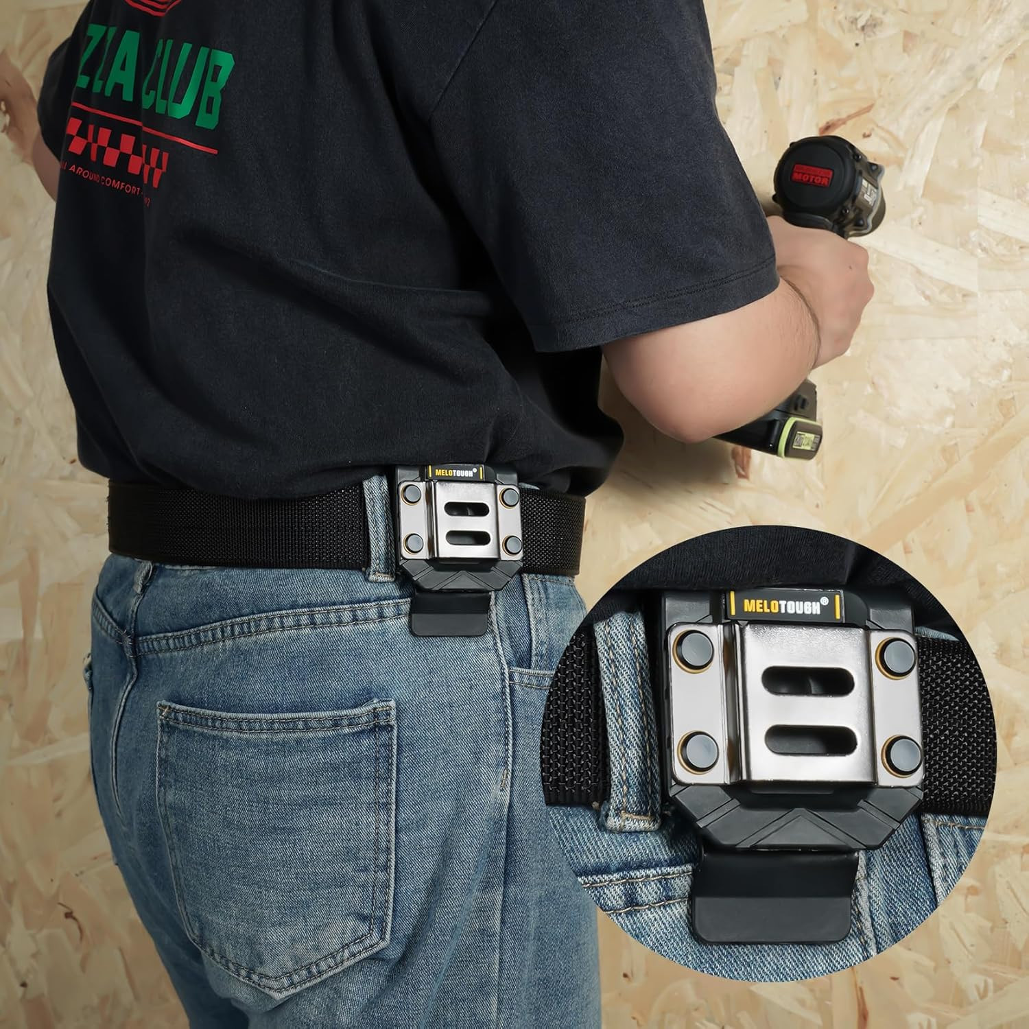 MELOTOUGH Drill Holder for Tool Belt,Drill Holster,Tape Measure Holder