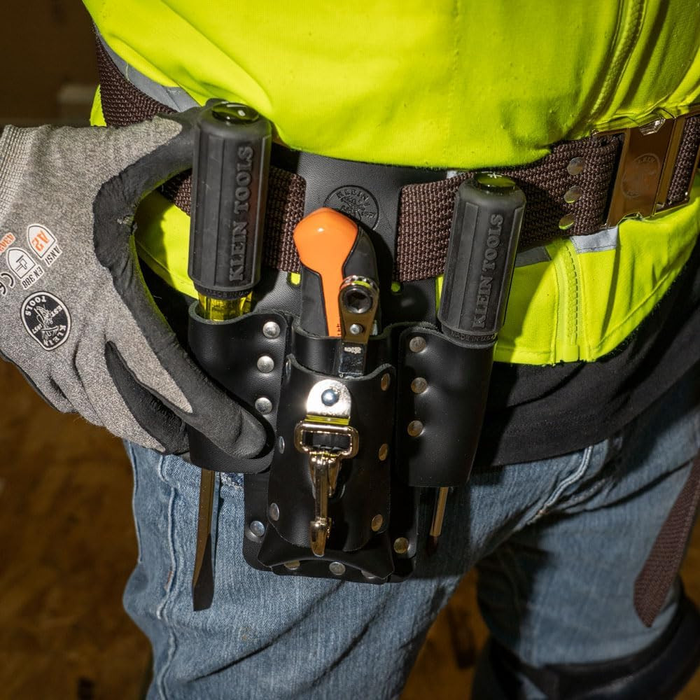5119 Tool Pouch, Multi Tool Holder with 4 Pockets and Knife Holder Is Great for