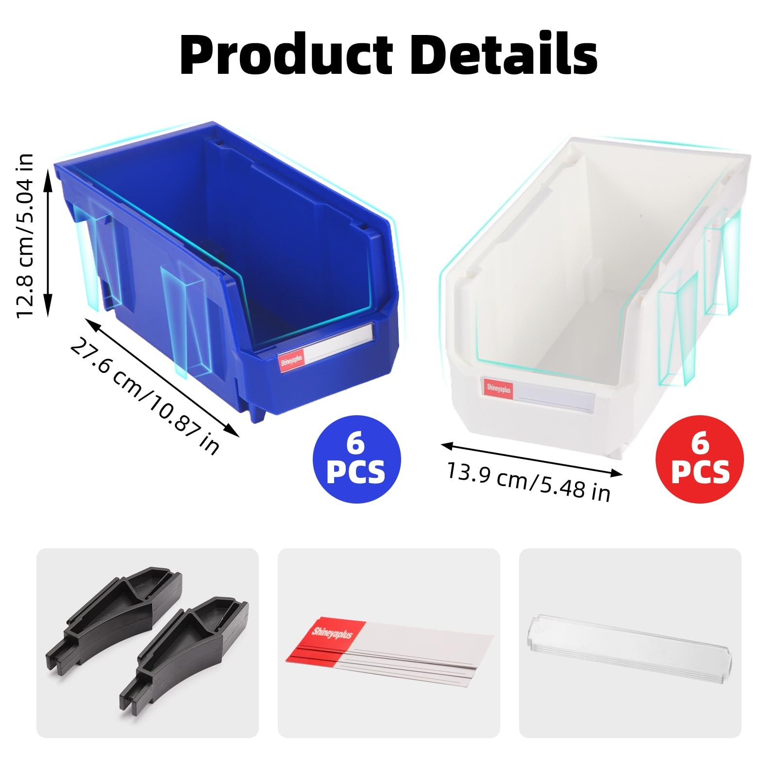 Stackable Storage Bins 12 Pack (11x5x5 Inch), Plastic Stackable Storage Organ…