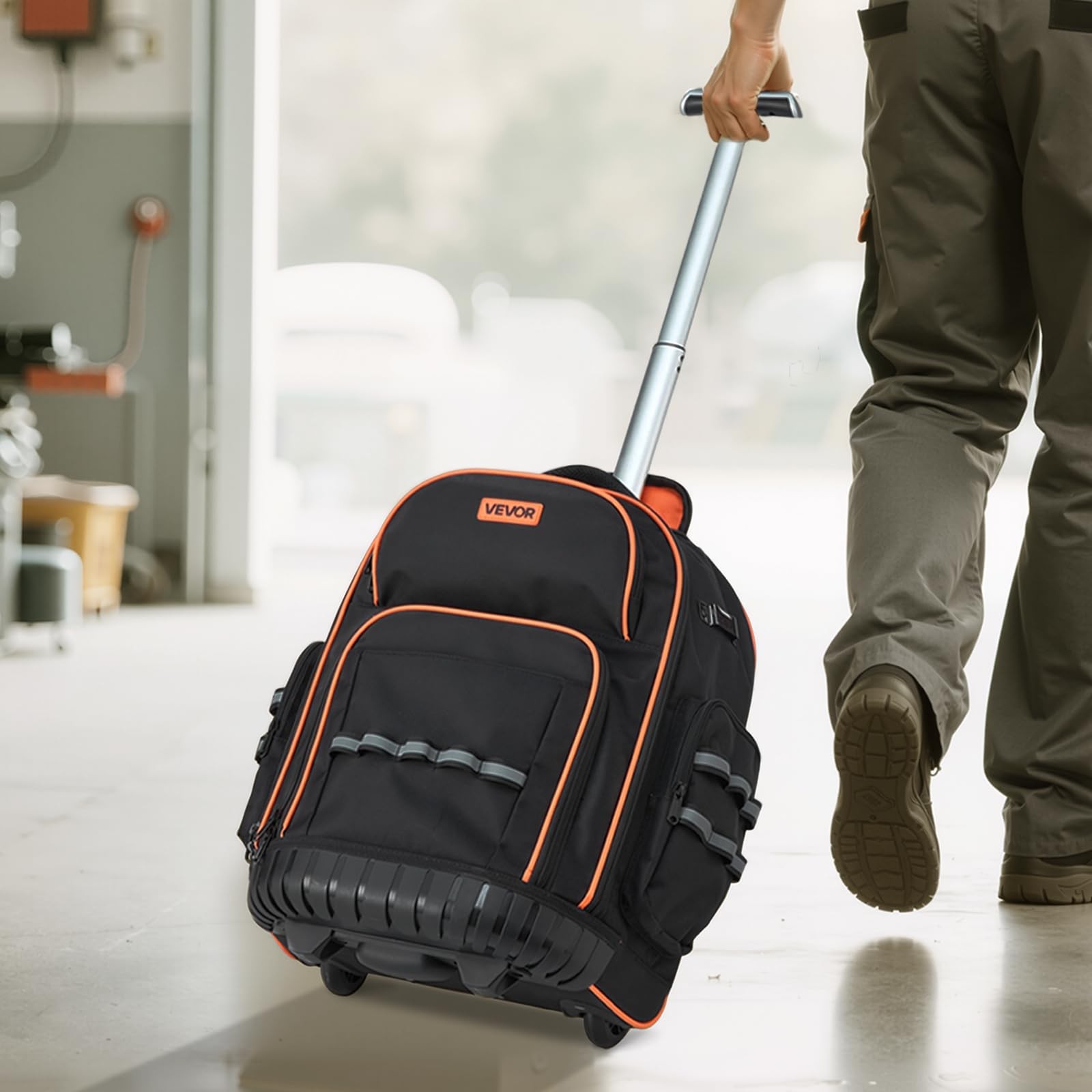 Vevor Rolling Tool Backpack 110 Lbs Load Capacity 45 Pockets Heavy Duty Roller