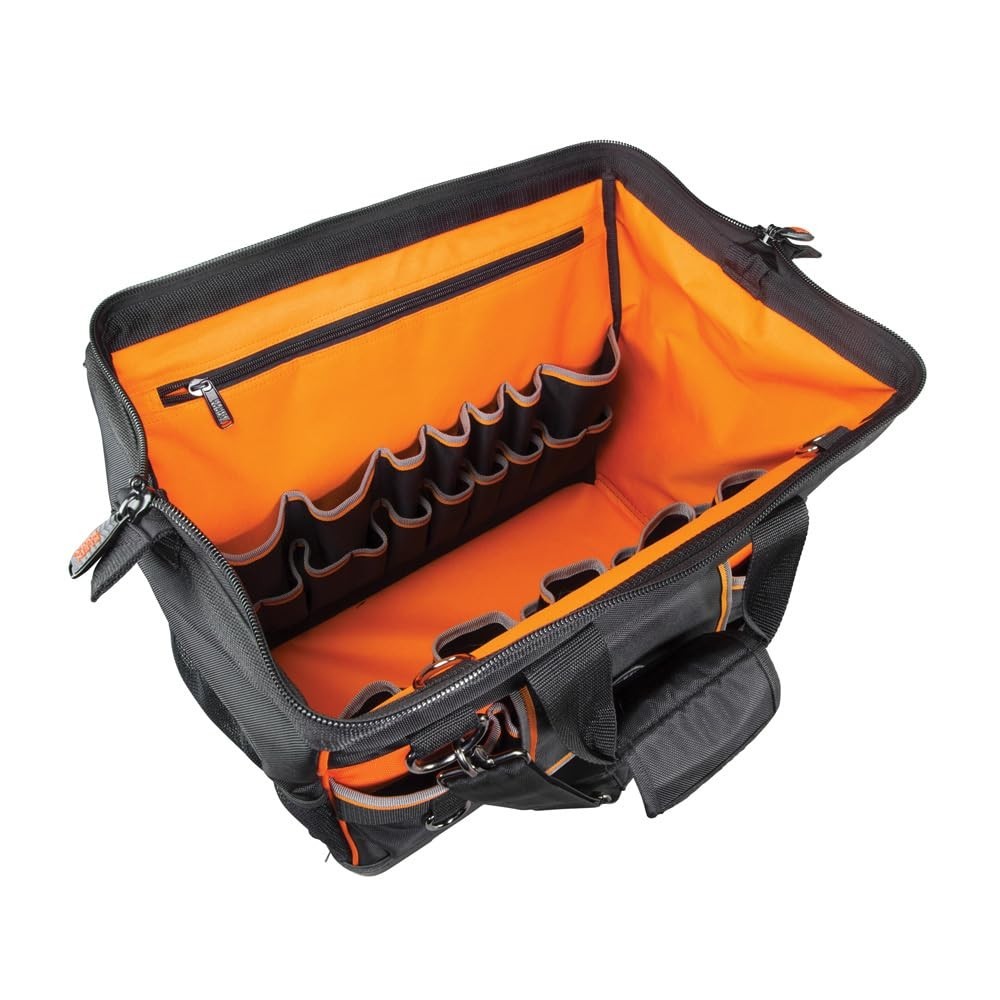 Wide-Open Tool Bag, 1680D Ballistic Weave, Molded Bottom, Detachable Strap, Dura