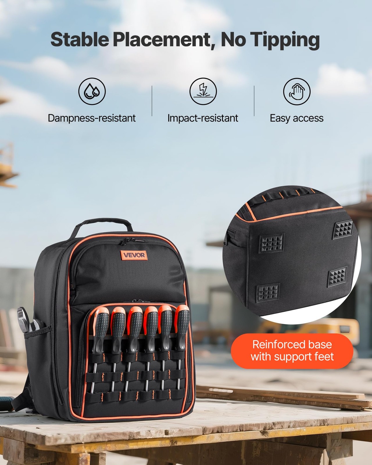 VEVOR Tool Backpack, 49 Pockets, Heavyduty Tools Storage Organizer Work Bags …