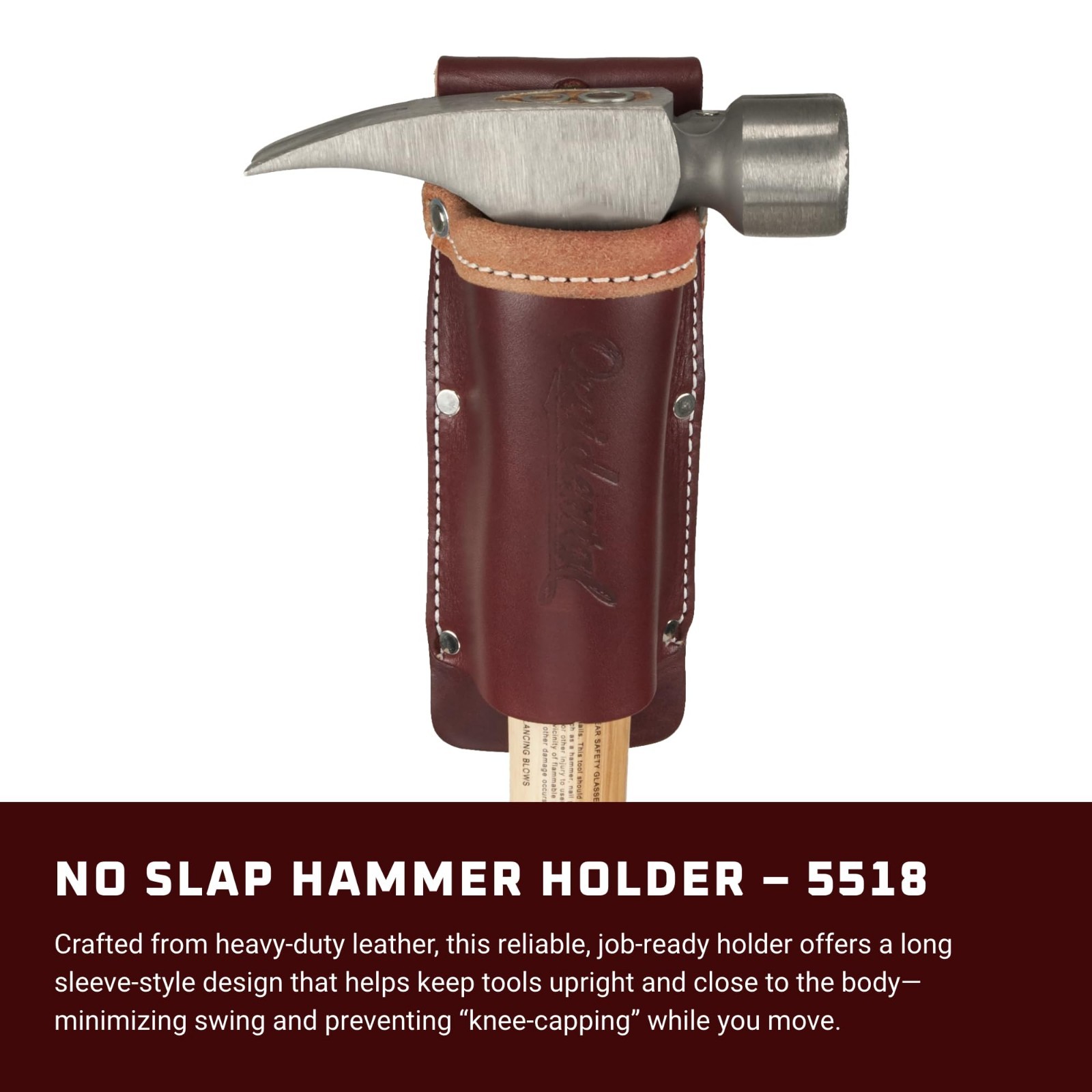 Hammer Holder with Long Sleeve Design – Fits Hammer Tackers & Flat Bars – 3″ Bel