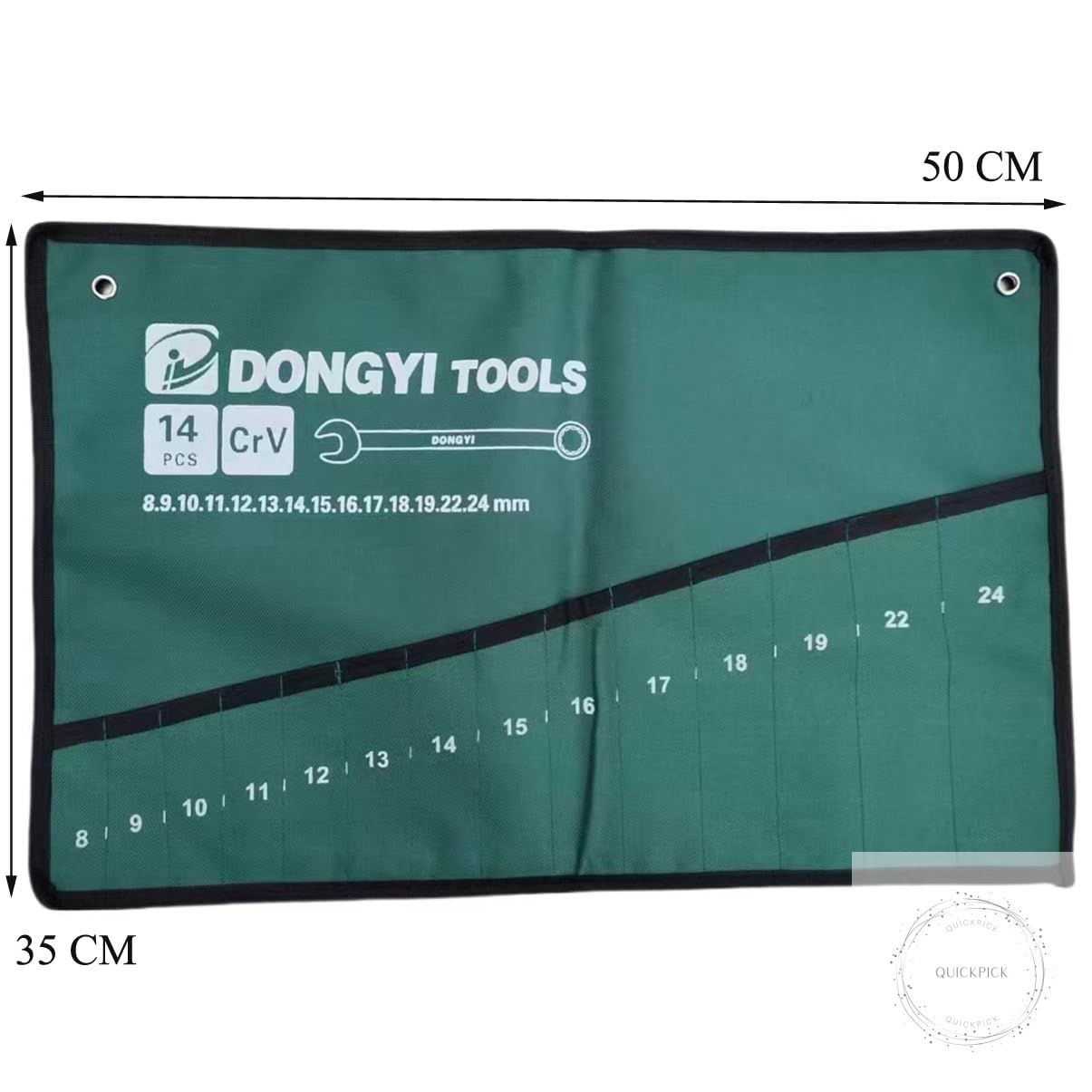 2 Pack Wrench Roll Up Pouch Wrench Set Roll Organizer 14 Pocket Slot Canvas Tool