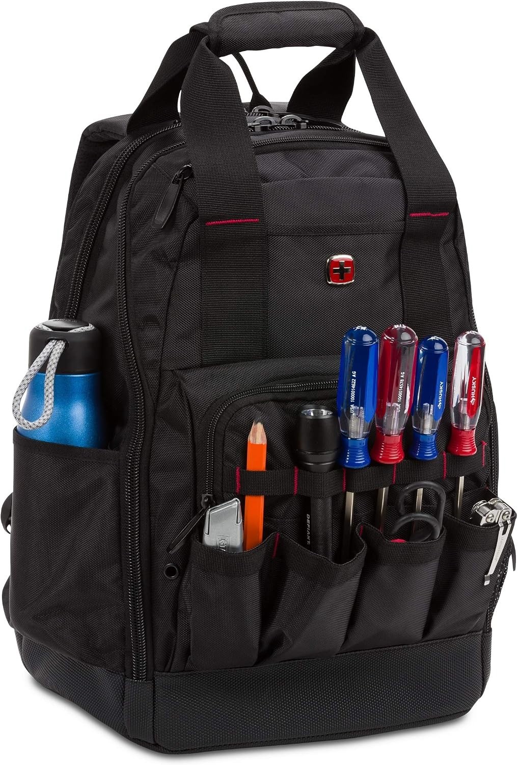 Tool Backpack with Laptop Compartment 18.5 Inch Industrial Work Bag Black