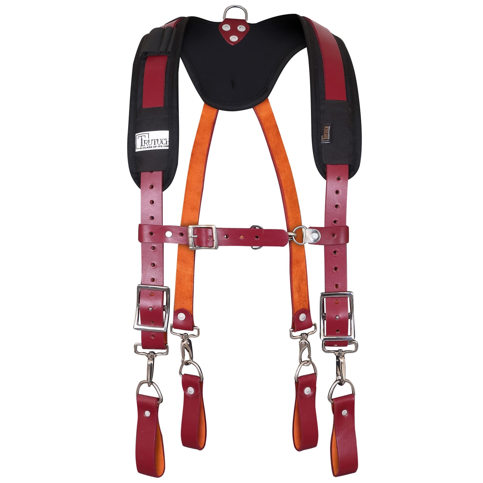 Leather Work Suspenders With Pockets | Fullyadjustable Padded Leather Tool Belt