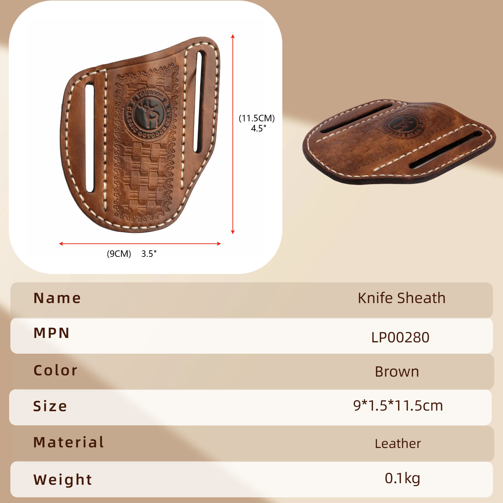 Leather Folding Knife Sheath Belt Pouch EDC Pocket Tool Holder Camping-Clearance