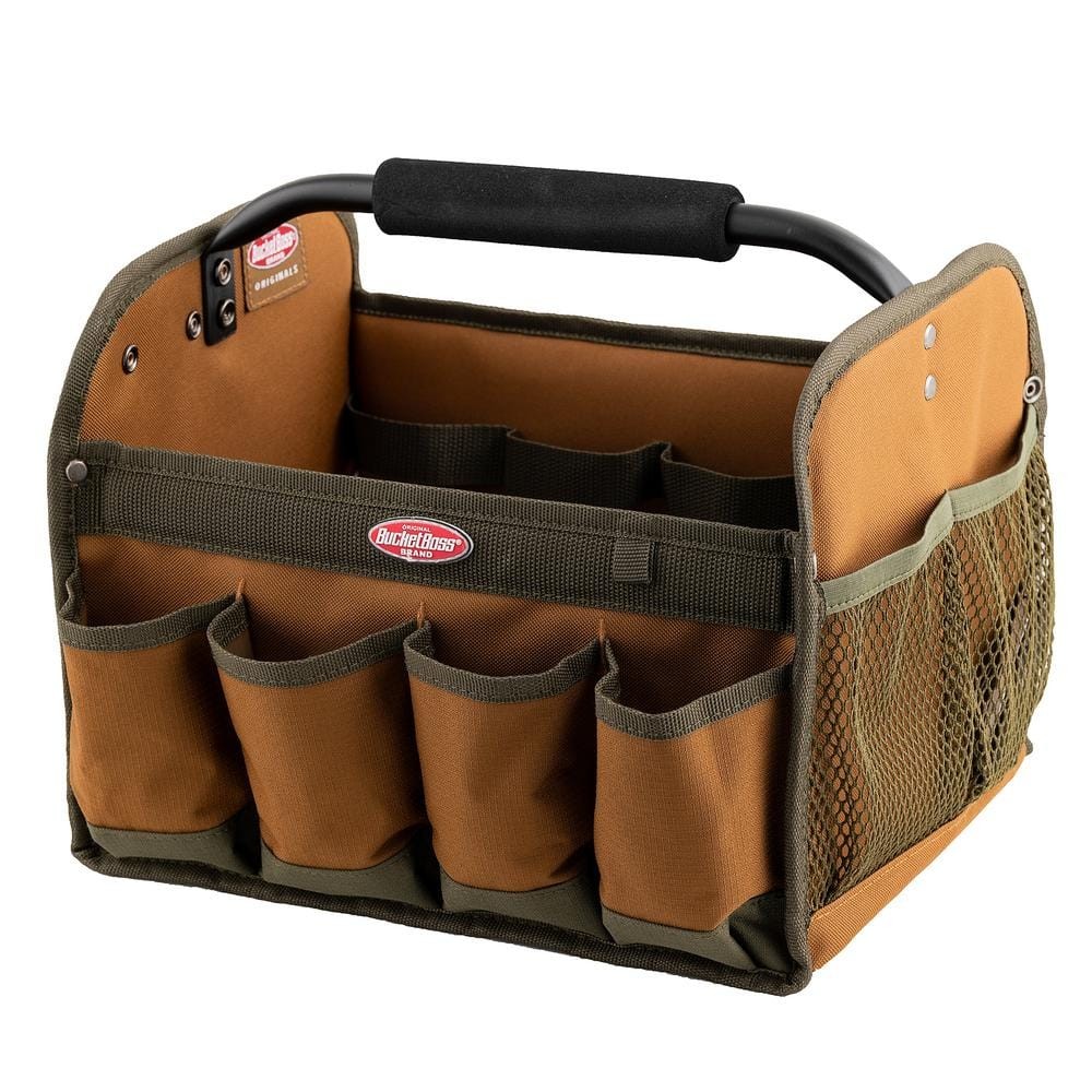 12 In. Open Top Tool Tote Bag All-Purpose with 8 Pockets and 12 interior Loops