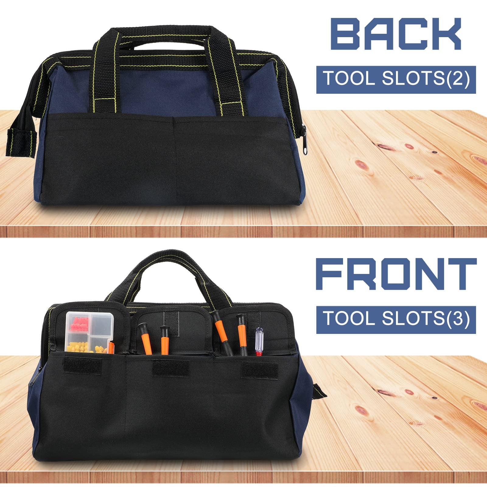 Cunno 2 Pcs Tool Bag Blue 18 Inch 13 Inch Waterproof Base