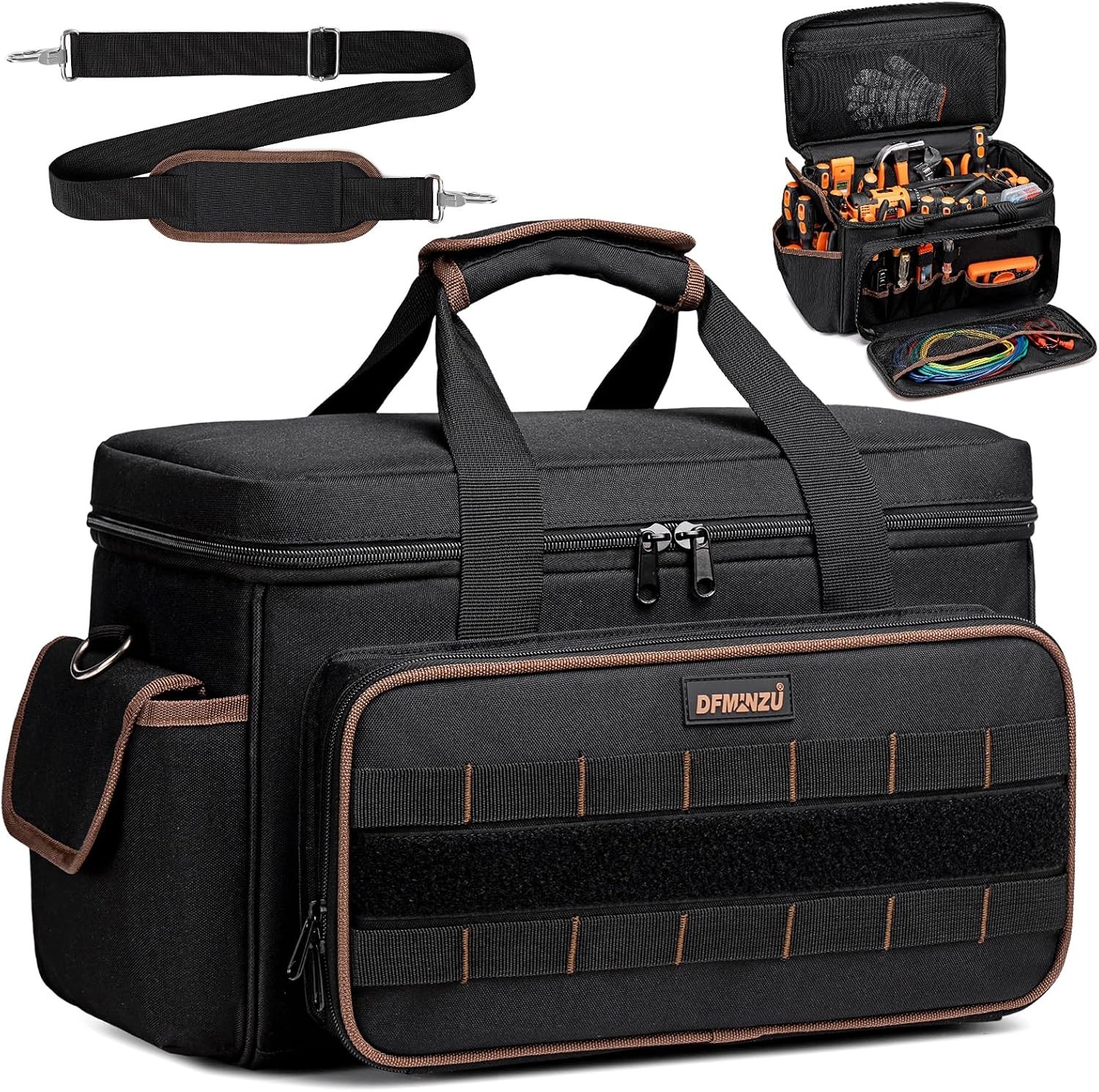 17 Inch Heavy Duty Tool Bags for Men Women, 20 Pockets Portable Tool Bag with…