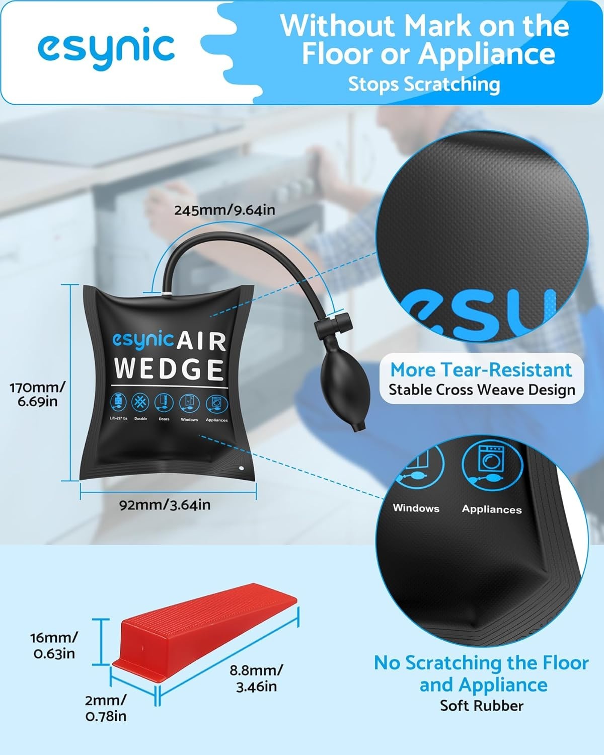 Heavy-Duty 4-Pack Air Wedge Bag Kit – 300lbs Lift Capacity for Door Install
