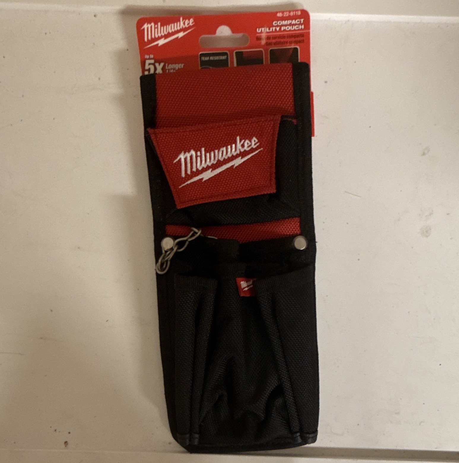 Milwaukee 48-22-8118 Compact Fabric Tool Pouch, Tear Resistant, Red/Black