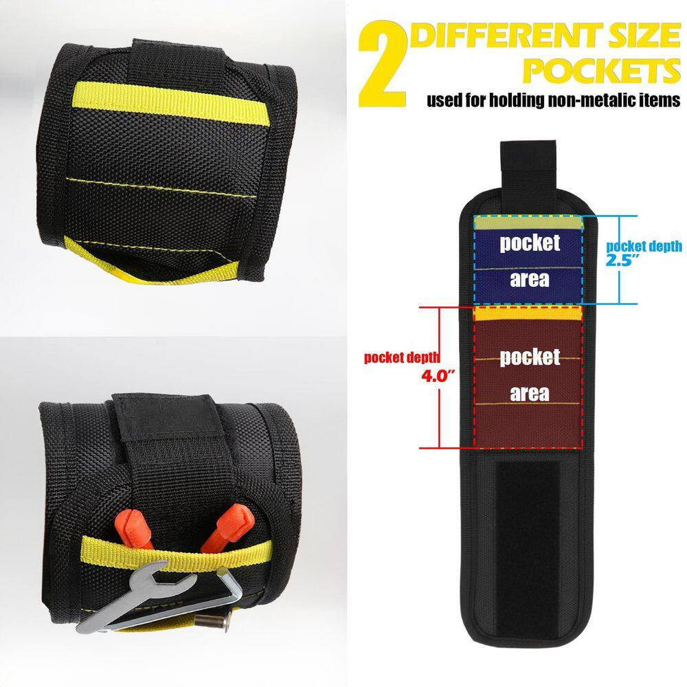 Magnetic Wristband Polyester Tool Organizer for Screws Drill Bits Nails Cool Gad