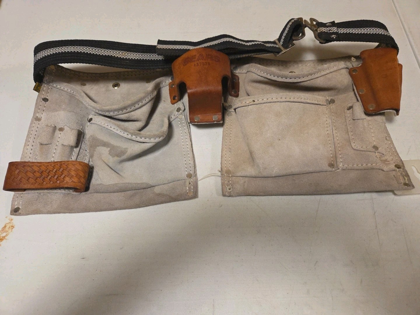 Vintage Sears Craftsman Leather Carpenter Apron 937528 Tool Utility Belt Mexico